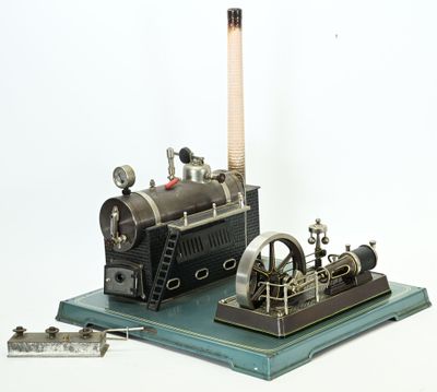 FLEISHMANN, belle Machine vapeur horizontale (36x40cm) fonctionnant à  - Photo 1