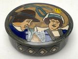 a small box with a picture of two people on it