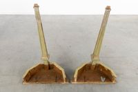 Paire de consoles murales italiennes anciennes, en bois scul… (photo 6)