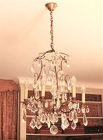 LUSTRE CAGE à six bras de lumière en métal et pendeloques de… (photo 6)