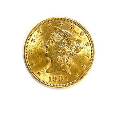 an image of a gold coin with a woman ' s head on it