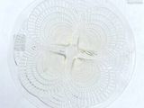 a glass plate with a design on it on a table