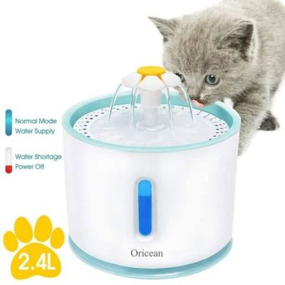 9806-1482 / Fontaine à eau pour animaux - ORICEAN - Modèle 2,4L Blanc 