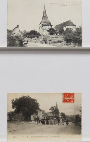 Boussac-Bourg Lot de 2cpa. (La Grande Rue : petits défauts).