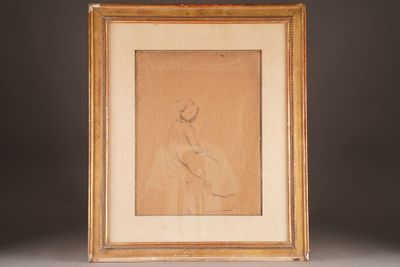 an image of a drawing of a woman sitting in a chair