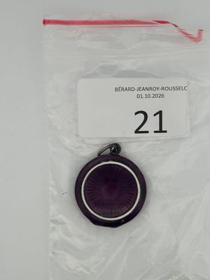 a close up of a small purple object in a plastic bag