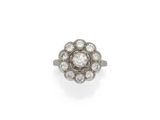 an old cut diamond cluster ring