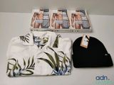a shirt, hat, and underwear sitting on a table