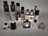 many different types of perfume bottles on the table