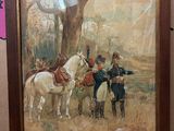 tableau représentant un tableau où figurent deux hommes à cheval et un homme à cheval