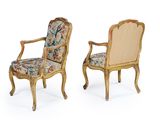 pair of louis xv style armchairs