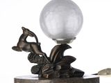 a lamp that is sitting on top of a table