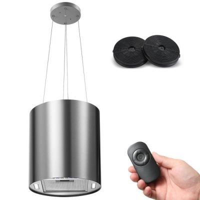a person holding a remote control in front of a light fixture