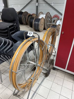 a bike that is sitting on a rack in a room