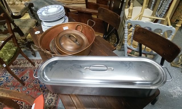 Cuivre – bassine, poêle avec couvercle,. Joint daubiere en inox