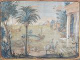 une image représentant un tableau représentant un paysage avec des palmiers et des personnes