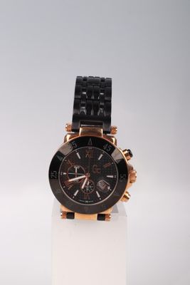 Montre Michael Korsch avec cadran noir et boîtier plaqué or rose