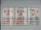 three quarters of the united states are displayed on a white surface