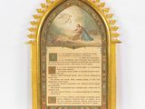 a gold frame with a picture of a woman on it