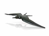 un oiseau volant dans les airs sur un fond blanc