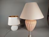 une lampe et un abat-jour posés sur une table