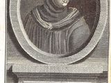an old engraving of a man in a black and white photo