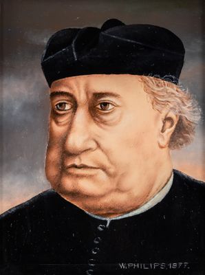 tableau représentant le portrait d'un homme coiffé d'un chapeau noir