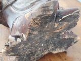 a close up of a wooden object on a table