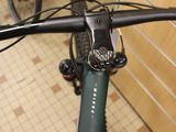 a close up of the handlebars on a bike