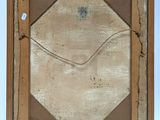 an old picture of a piece of wood with a piece of paper on it