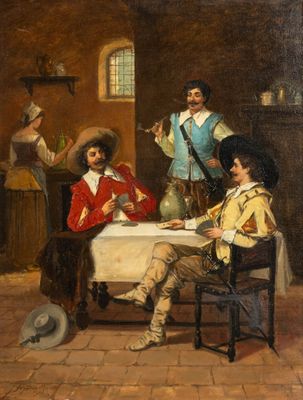 François Dumont (c. 1850-c. 1920) 'Trois mousquetaires à la …
