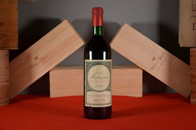 a bottle of wine that is sitting on a table