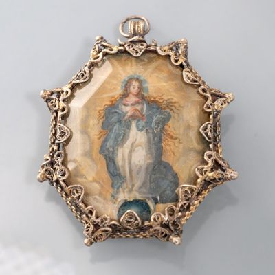ECOLE ESPAGNOLE DU XVIIE Pendentif de dיvotion