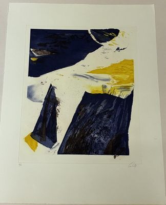 tableau représentant une femme vêtue d'une robe blanche et d'un haut jaune