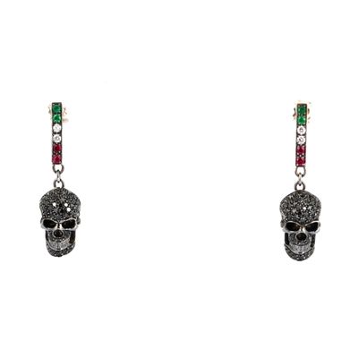 VANITAS Paire de pendants d’oreilles « Tête de mort » en or …