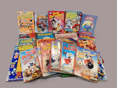 a lot of comic books that are on the table