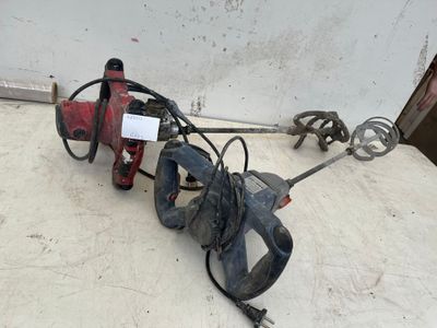 an image of a drill and a corded drill on the ground