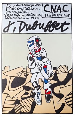 une image représentant un tableau où l'on voit un clown assis sur un tas d'ordures