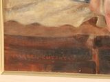 a painting of a woman sitting on a chair in a room