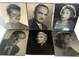 six photographies en noir et blanc représentant un homme, une femme et un enfant