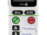 a cell phone that has a message written on it