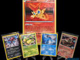 a lot of pokemon cards on display on the table