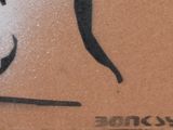 a picture of a painting of a man on a skateboard