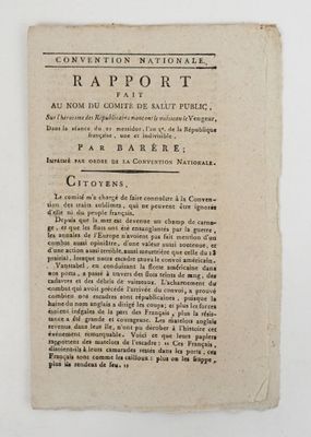 BARÉRE (Bertrand). Rapport fait au nom du Comité de salut pu…