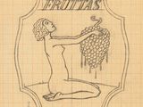 un dessin représentant une femme assise par terre, tenant des raisins dans ses mains