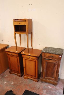 several pieces of furniture are sitting in a room that is being remodeled