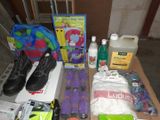 many items that are on the table ready to be packed