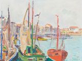 many boats that are docked in the water