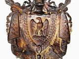 an image of a decorative shield with a coat of arms on it