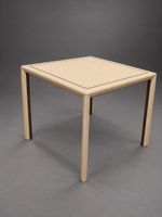 Table en bois, métal et galuchat crème (photo 2)